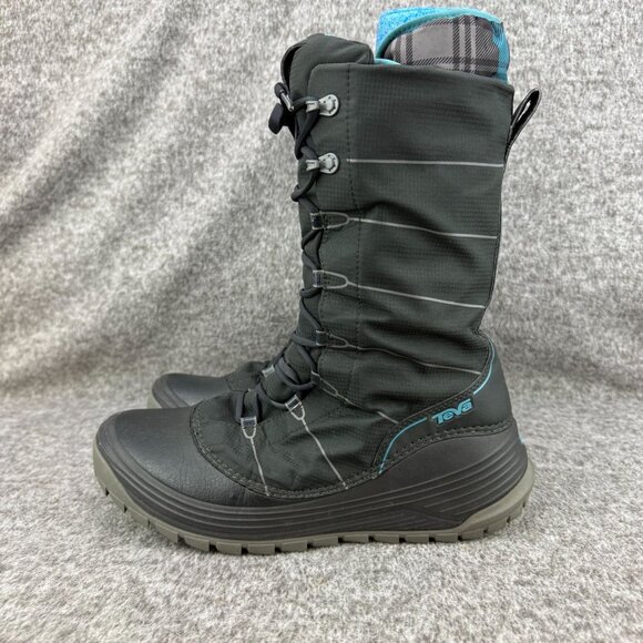 ✅Womens 10 Teva Jordanelle Black Winter Boots Waterproof Thinsulate Insulation - Picture 9 of 13